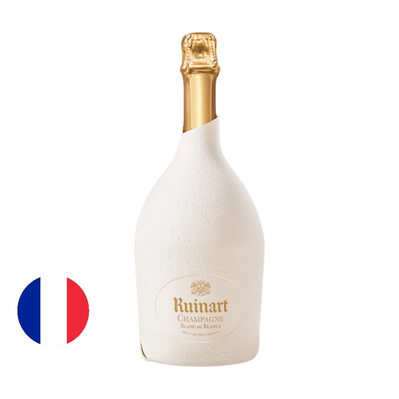 ワイン Ruinart Champagne Blanc de Blancs 750ml Ruinart Blanc de Blancs NV Second Skin Gift Pack 75cl | Zapp